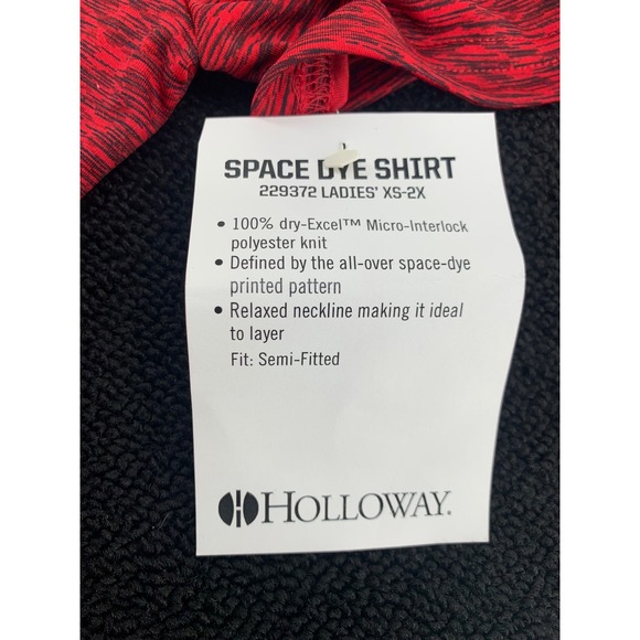 Holloway Andover Space Dye Athletic‎ T Shirt Red Black Ladies Size M - Picture 6 of 6